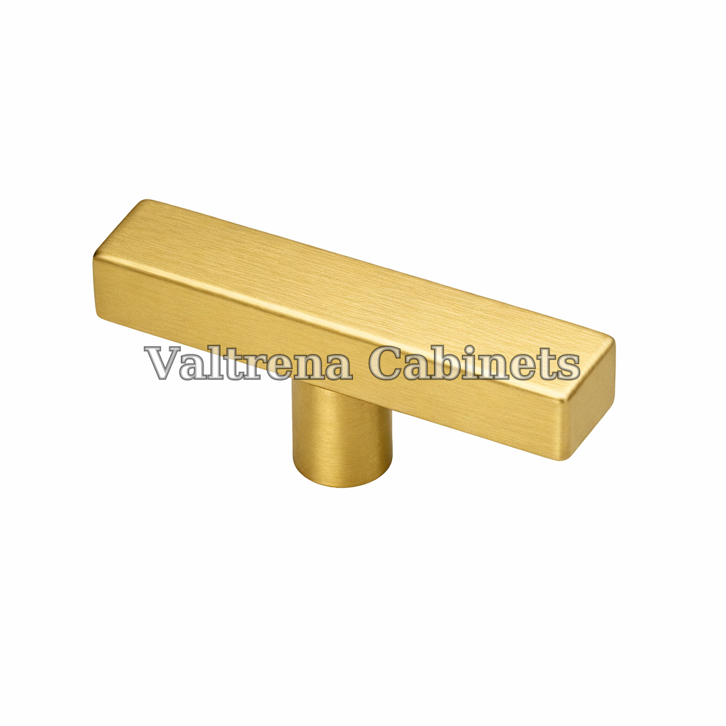 T Square Knob Pull - Brushed Gold